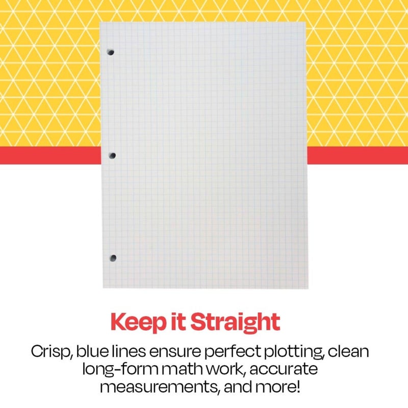 School Smart-86667 Double Sided Grid Paper, 3 Hole Punched, 8-1/2 x 11 Inches, 1/4 Inch Rule, White, Pack of 500 - Image 3